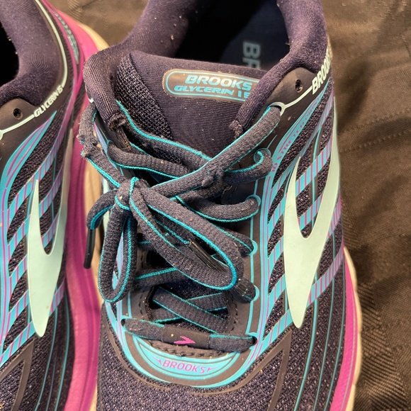 BROOKS Glycerin 15 Super DNA RUNNING SHOES Navy Blue Purple Women's Sz 7.5 - Picture 3 of 7